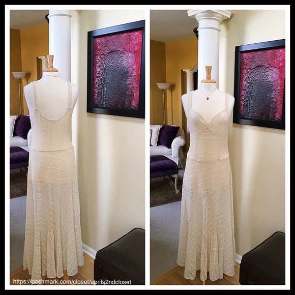 ❌SOLD❌FREE PEOPLE IVORY LACE SLIP MAXI DRESS - Picture 6 of 8